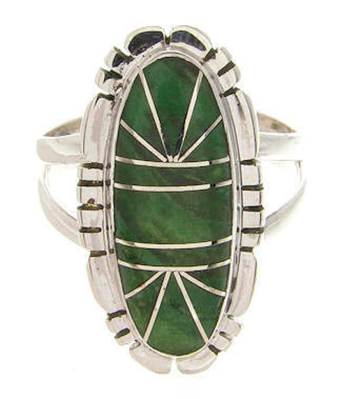 Sterling Silver Green Agate Southwest Jewelry Ring Size 5-3/4 YS60092