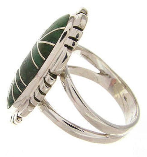 Green Agate Sterling Silver Southwest Jewelry Ring Size 5-3/4 YS60110