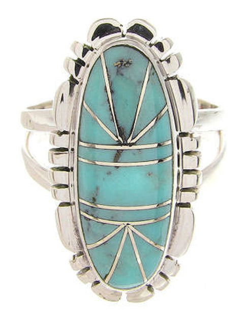 Sterling Silver And Turquoise Southwestern Ring Size 6-3/4 YS60114