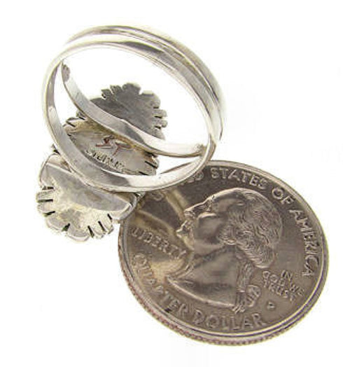 Sterling Silver And Turquoise Southwestern Ring Size 6-3/4 YS60114