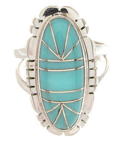Turquoise Southwestern Sterling Silver Jewelry Ring Size 6-1/4 YS60142