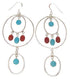 Southwest Silver Jewelry Coral and Turquoise Earrings IS59704