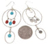 Southwest Silver Jewelry Coral and Turquoise Earrings IS59704