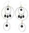 Jet And Sterling Silver Hook Dangle Southwest Earrings IS59707