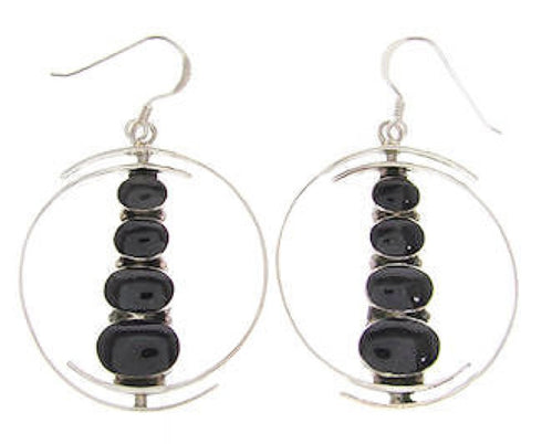 Southwestern Jet Sterling Silver Earrings PS60448