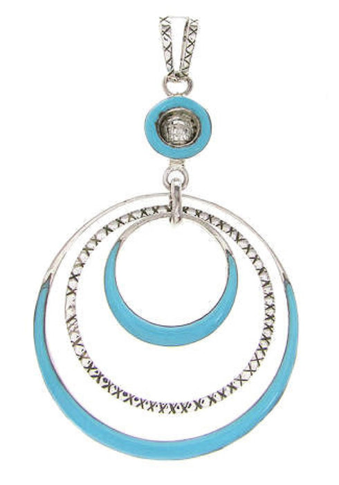 Turquoise Inlay Southwestern Sterling Silver Pendant PS60255