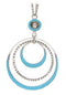 Turquoise Inlay Southwestern Sterling Silver Pendant PS60255