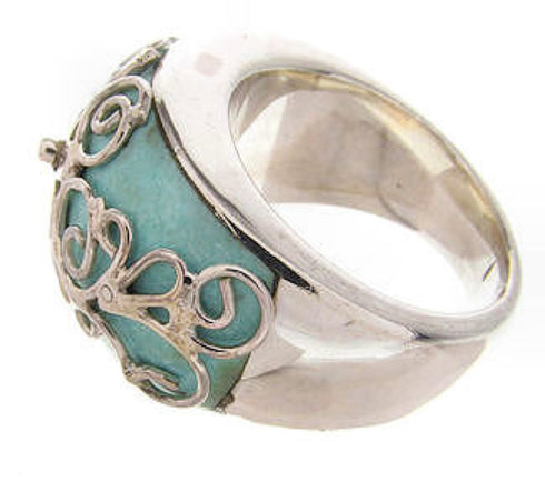 Southwestern Jewelry Turquoise Sterling Silver Ring Size 4-3/4 YS61019