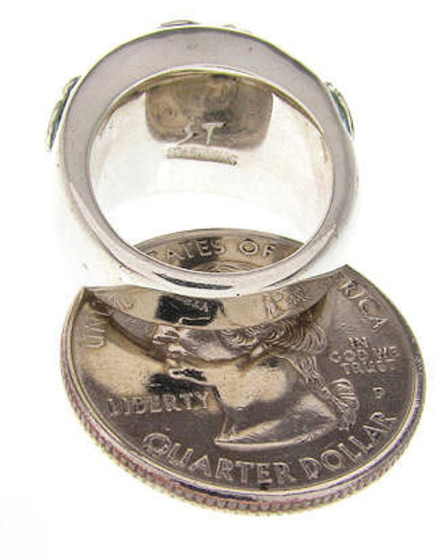 Southwestern Jewelry Turquoise Sterling Silver Ring Size 4-3/4 YS61019