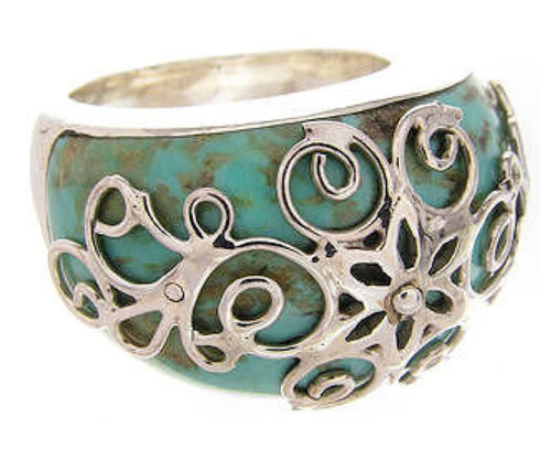 Southwestern Sterling Silver Turquoise Jewelry Ring Size 5-1/2 YS61034