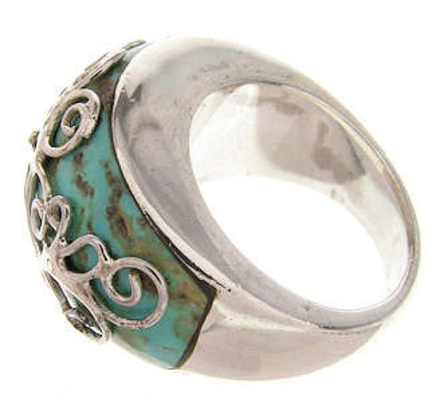 Southwestern Sterling Silver Turquoise Jewelry Ring Size 5-1/2 YS61034