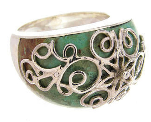 Southwestern Silver and Turquoise Jewelry Ring Size 6-1/4 YS61038