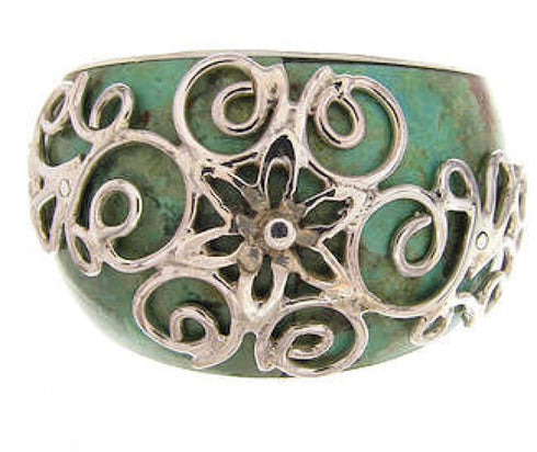 Southwestern Silver and Turquoise Jewelry Ring Size 6-1/4 YS61038