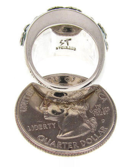 Silver Turquoise Jewelry Southwestern Ring Size 4-3/4 YS61070