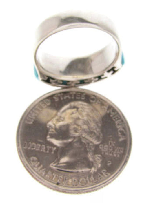 Southwest Turquoise Silver Jewelry Ring Size 4-3/4 MW63928