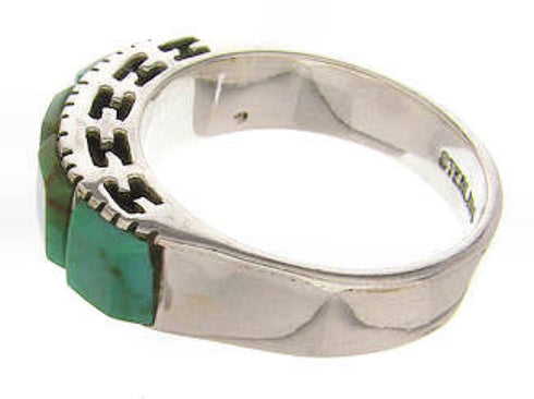 Southwest Turquoise Silver Jewelry Ring Size 7-3/4 MW64037