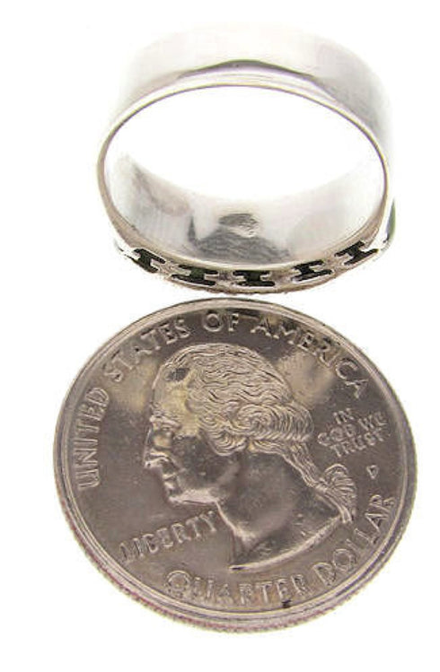 Turquoise Jewelry Southwest Silver Ring Size 6-1/4 MW64055