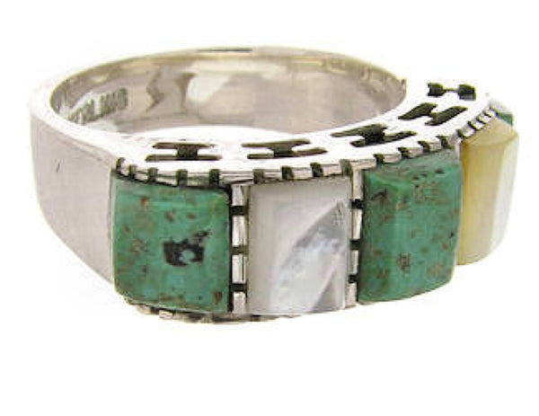 Turquoise Mother Of Pearl Southwest Silver Ring Size 4-3/4 MW64080