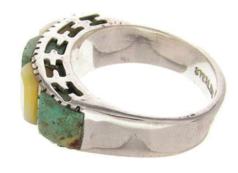 Turquoise Mother Of Pearl Southwest Silver Ring Size 4-3/4 MW64080