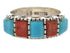 Apple Coral Silver Turquoise Southwest Ring Size 6-1/4 MW64337