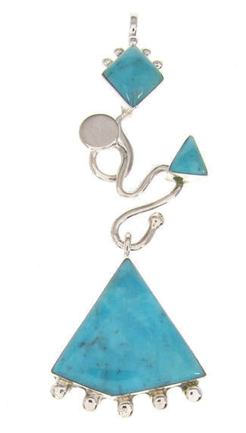Southwest Turquoise And Sterling Silver Pendant Jewelry IS59868