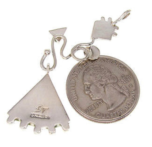 Southwest Turquoise And Sterling Silver Pendant Jewelry IS59868