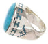 Turquoise Inlay Genuine Sterling Silver Ring Size 5-3/4 OS59750