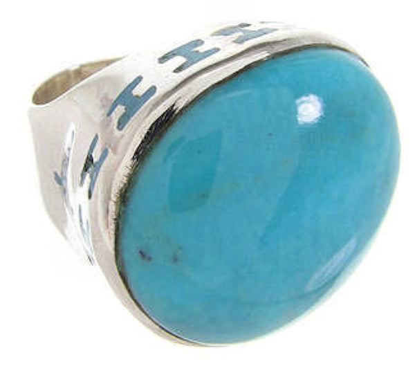 Southwest Sterling Silver Turquoise Ring Size 4-1/2 OS59770