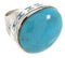 Southwest Sterling Silver Turquoise Ring Size 4-1/2 OS59770