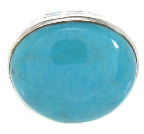 Southwest Sterling Silver Turquoise Ring Size 4-1/2 OS59770
