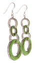 Gaspeite And Silver Hook Dangle Earrings IS59765