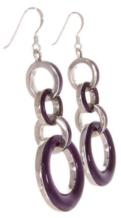 Sugilite Southwest Earrings Silver Hook Dangle Jewelry IS59780