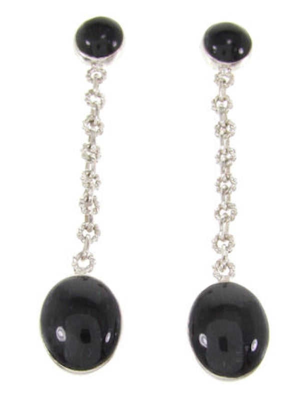 Southwest Sterling Silver Genuine Jet Earrings BW62465
