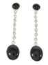 Southwest Sterling Silver Genuine Jet Earrings BW62465