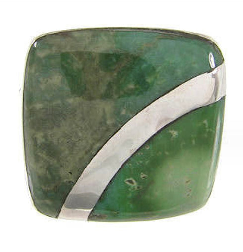 Southwest Turquoise Silver Ring Size 6-3/4 MW63739