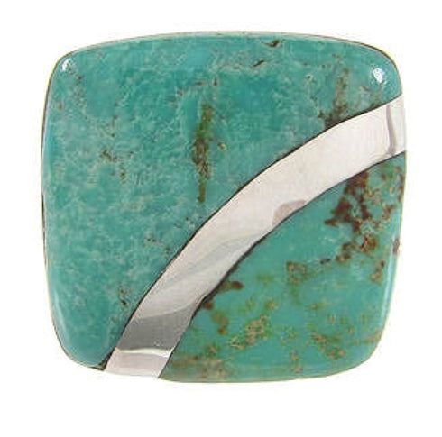 Turquoise Jewelry Silver Ring Size 7-1/4 MW63751