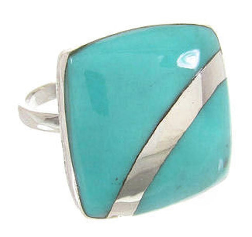 Sterling Silver Jewelry Southwest Turquoise Ring Size 5-1/4 MW63830