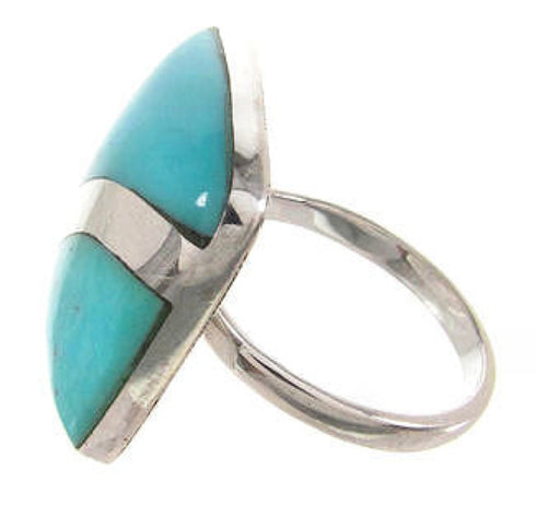 Silver Jewelry Southwest Turquoise Ring Size 5-1/4 MW63838