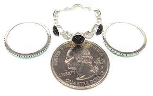 Silver Southwest Multicolor Stackable Ring Set Size 6-1/4 BW64021