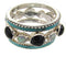Multicolor Silver Southwest Stackable Ring Set Size 4-3/4 BW64073