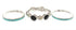 Silver Multicolor Jewelry Stackable Ring Set Size 4-3/4 BW64253