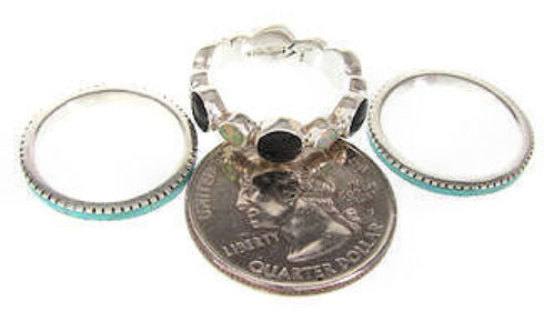 Silver Multicolor Jewelry Stackable Ring Set Size 4-3/4 BW64253