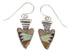 Southwestern Sterling Silver Multicolor Jewelry Hook Earrings YS61277
