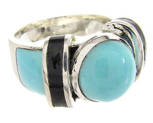 Turquoise And Jet Southwestern Jewelry Ring Size 5-1/2 BW62656