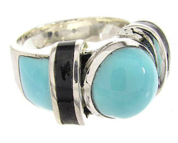 Turquoise And Jet Southwestern Jewelry Ring Size 5-1/2 BW62656