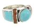 Southwestern Turquoise And Apple Coral Jewelry Ring Size 5-3/4 BW62720