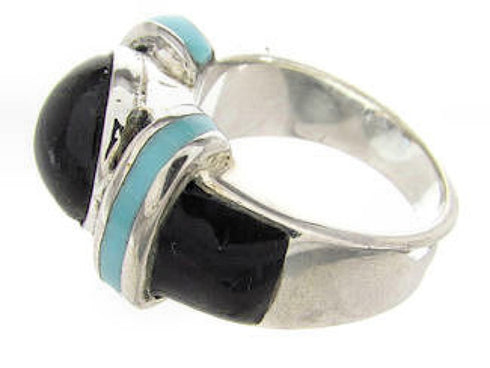 Turquoise And Jet Southwest Jewelry Ring Size 4-3/4 BW62774
