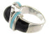 Turquoise And Jet Southwest Jewelry Ring Size 4-3/4 BW62774