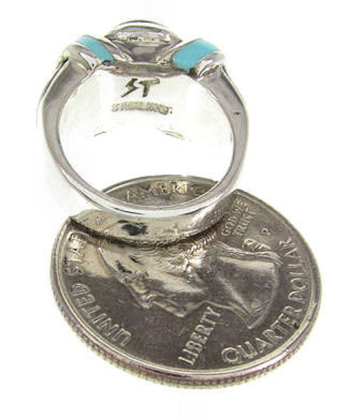 Turquoise And Jet Southwest Jewelry Ring Size 4-3/4 BW62774