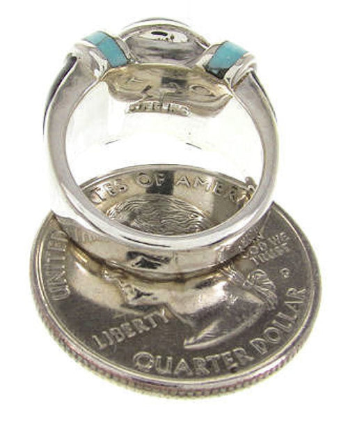 Turquoise And Jet Southwest Jewelry Ring Size 5-1/4 BW62788
